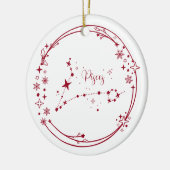 Weihnachts-Individuelle Name Pisces Zodiac Sign St Keramik Ornament (Links)
