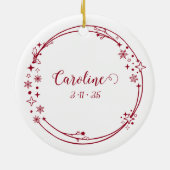 Weihnachts-Individuelle Name Pisces Zodiac Sign St Keramik Ornament (Hinten)