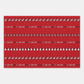 Weihnachts-Individuelle Name Red White Knitter Pul Geschenkpapier Set (Vorderseite 2)