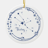 Weihnachts-Individuelle Name Taurus Zodiac Sign Bl Keramik Ornament (Vorne)