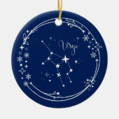 Weihnachts-Individuelle Name Virgo Zodiac Blue Sil Keramik Ornament (Vorne)