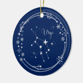 Weihnachts-Individuelle Name Virgo Zodiac Blue Sil Keramik Ornament (Links)