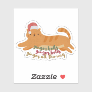 Weihnachts-Ingwer-Katzen-Wortspiel: Ingwer die gan Aufkleber