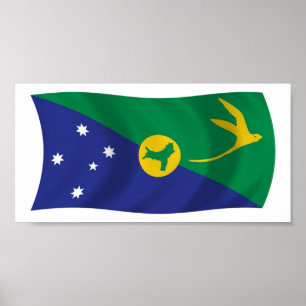 Weihnachts-Insel-Flaggenplakat drucken Poster