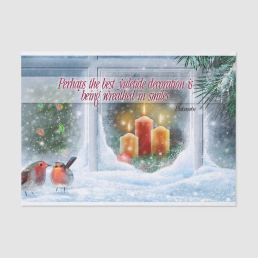 Weihnachts-inspirierendes Zitat "Lächeln" Seidenpapier (Vorderseite)