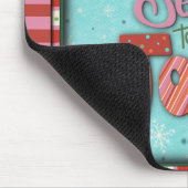 Weihnachts-Inspirivity Hand schrieb Jolly Red Gree Mousepad (Ecke)
