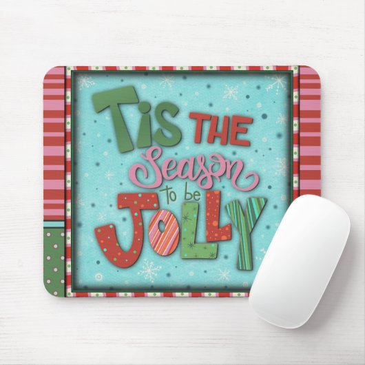 Weihnachts-Inspirivity Hand schrieb Jolly Red Gree Mousepad (Mit Mouse)