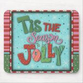Weihnachts-Inspirivity Hand schrieb Jolly Red Gree Mousepad (Vorne)