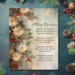 Weihnachts-Irischer Segen Schöne Winterblumen Poster