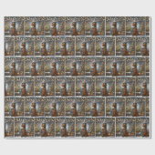 Weihnachts-irischer Setter in Schneeflocken Geschenkpapier (Flach)