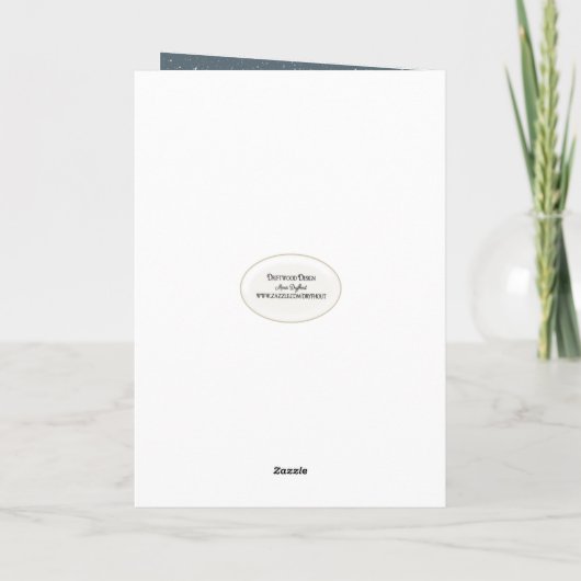 Weihnachts-irischer Setter in Schneeflocken Karte (Rückseite)