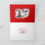 Weihnachts-irischer Setter mit Schneekarte Karte (Innenseite)