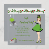 Weihnachts-irisches Party Einladung (Vorne/Hinten)