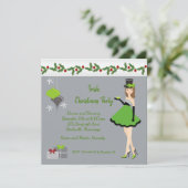 Weihnachts-irisches Party Einladung (Stehend Vorderseite)