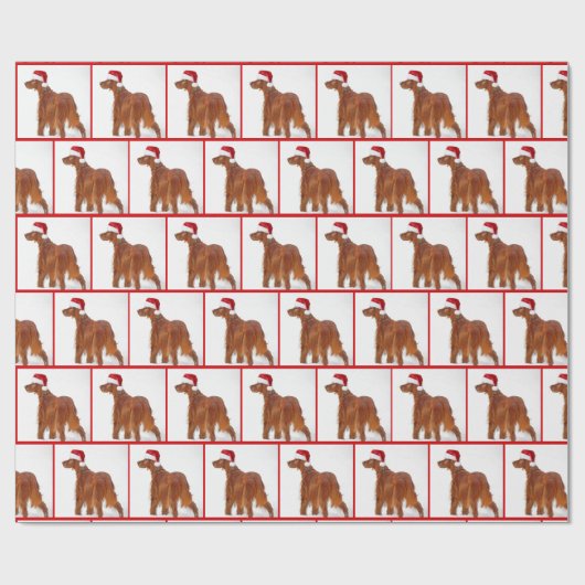 Weihnachts-Irish Setter im Schnee Geschenkpapier (Flach)
