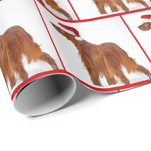Weihnachts-Irish Setter im Schnee Geschenkpapier (Rolleneckpunkt)