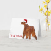 Weihnachts-Irish Setter im Schnee Karte (Gelbe Blume)