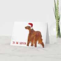 Weihnachts-Irish Setter im Schnee