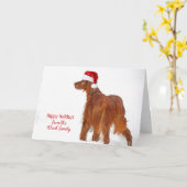 Weihnachts-Irish Setter in Schneeflocken Karte (Gelbe Blume)