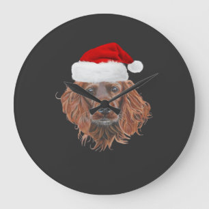 Weihnachts-Irish-Setter-Klassik-T-Shirt Große Wanduhr