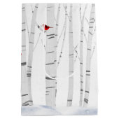 Weihnachts-Irish Setter mit Birch Trees Mittlere Geschenktüte (Rückseite)