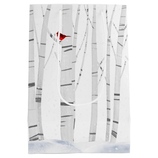 Weihnachts-Irish Setter mit Birch Trees Mittlere Geschenktüte (Rückseite)