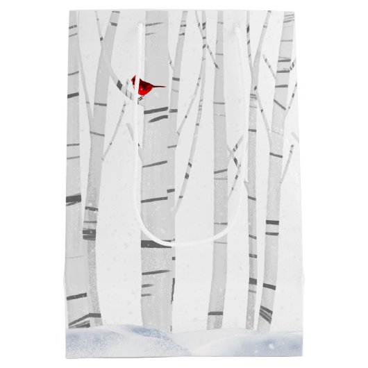 Weihnachts-Irish Setter mit Birch Trees Mittlere Geschenktüte (Rückseite)