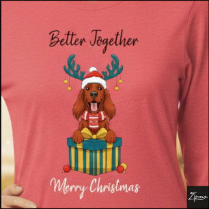 Weihnachts-Irish-Setter-Rot-Rentier-Geschenk-Grafi Tri-Blend Shirt