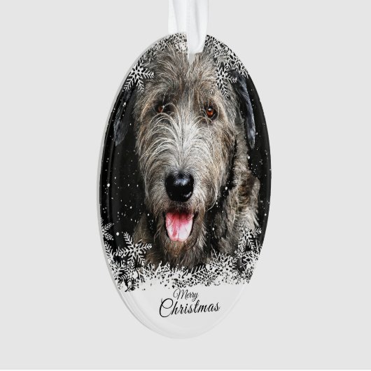 Weihnachts Irish Wolfhound Acrylschmuck Ornament (Vorderseite)