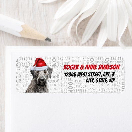 Weihnachts-Irish Wolfhound-Hunde-Feiertagsadresse (Insitu)