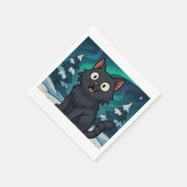 Weihnachts-Isländische Julkatze Serviette (Ecke)