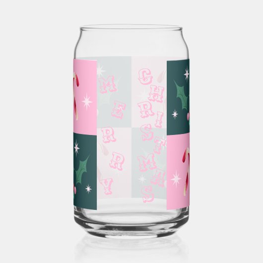 Weihnachts-Ivy, Candy Cane mit Sternen-Checkerboar Dosenglas (Rechts)