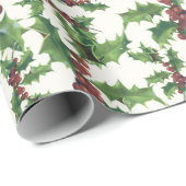 Weihnachts-Ivy Paper on Off white Geschenkpapier (Rolleneckpunkt)