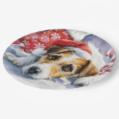 Weihnachts-Jack-Russell-Papierteller Pappteller (Schrägansicht)