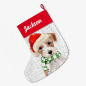 Weihnachts-Jack Russell Terrier mit dem Namen des  Großer Weihnachtsstrumpf (Rückseite (Hängend))