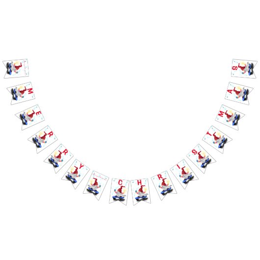 Weihnachts-Jagdfahnen Skater Gnome mit Geschenken Wimpelkette (Alle)