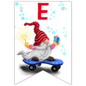 Weihnachts-Jagdfahnen Skater Gnome mit Geschenken Wimpelkette (Dritte Fahne)
