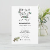 Weihnachts-Jährliche Feier Pine Needles Einladung (Stehend Vorderseite)