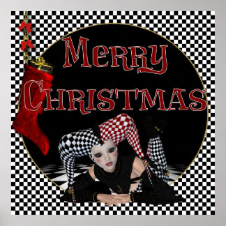 Weihnachts-Jester 1 - Frohe Weihnachts-Print Poster