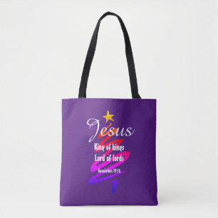 Weihnachts JESUS LORD OF LORDS LILA Tasche
