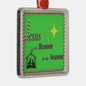 Weihnachts-Jesus-Ornament Silbernes Ornament (Rechts)