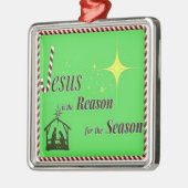 Weihnachts-Jesus-Ornament Silbernes Ornament (Links)