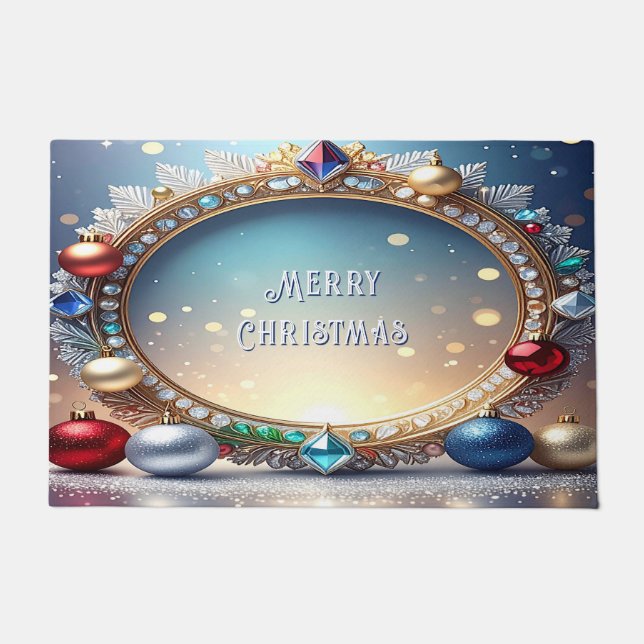 Weihnachts Jewel Frame Holiday Doormat Fußmatte (Vorderseite)