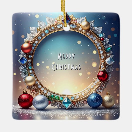 Weihnachts Jewel Frame Holiday Ornament (Vorderseite)