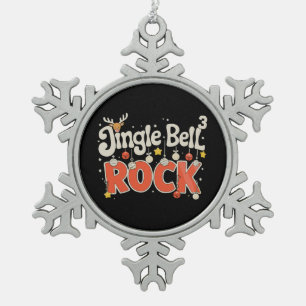 Weihnachts-Jingle-Bells-3-Math-Rock-Xmas-Feiertag Schneeflocken Zinn-Ornament