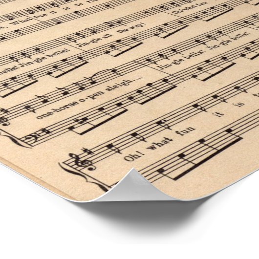 Weihnachts Jingle Bells Music Sheet Poster (Ecke)