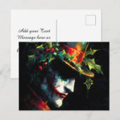 Weihnachts-Joker-Portrait Feiertagspostkarte (Vorne/Hinten)