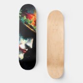Weihnachts-Joker-Portrait Skateboard (Vorderseite)