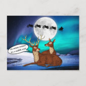 Weihnachts Jokes Reindeers Bikes Quirky Funny Postkarte (Vorderseite)