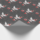 Weihnachts-Jove-Taube und Schneeflocken-Umschlagpa Geschenkpapier (Ecke)